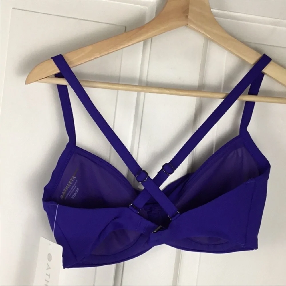 NWT Athleta Twist Up Yacht blue Bikini Top